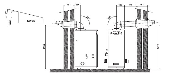 Dimensions of the Certikin Genie Gas heater for swimming pools